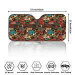Retro Graffiti Pattern Print Car Windshield Sun Shade
