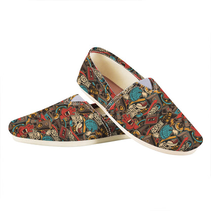 Retro Graffiti Pattern Print Casual Shoes
