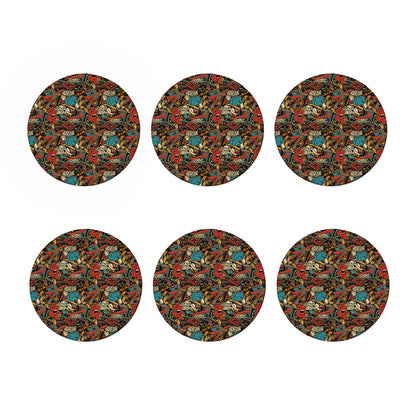 Retro Graffiti Pattern Print Coaster Set