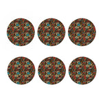 Retro Graffiti Pattern Print Coaster Set