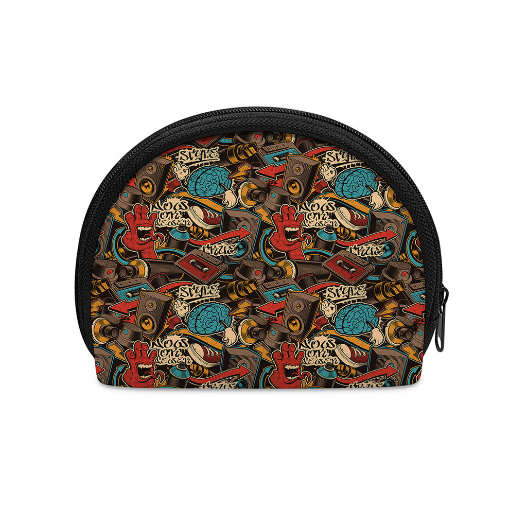 Retro Graffiti Pattern Print Coin Purse
