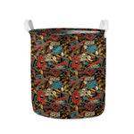 Retro Graffiti Pattern Print Collapsible Laundry Basket