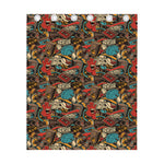 Retro Graffiti Pattern Print Curtain