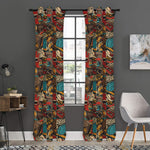 Retro Graffiti Pattern Print Curtain