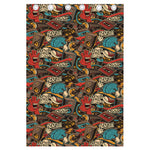 Retro Graffiti Pattern Print Curtain