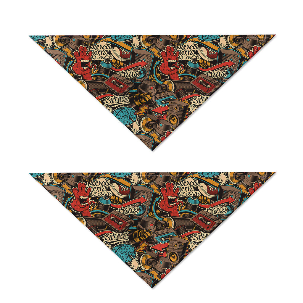 Retro Graffiti Pattern Print Dog Bandana