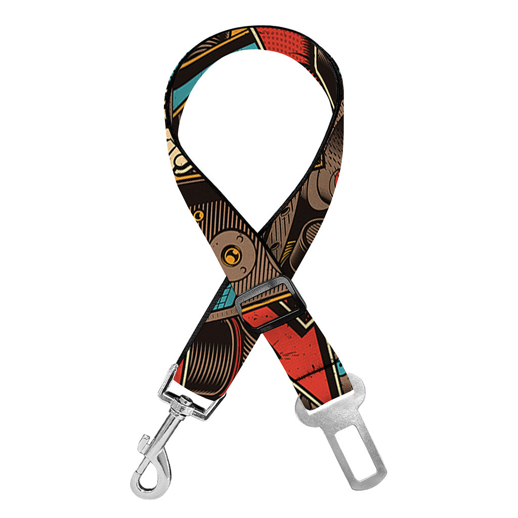 Retro Graffiti Pattern Print Dog Seat Belt