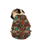 Retro Graffiti Pattern Print Dog Zip Up Jacket