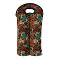 Retro Graffiti Pattern Print Double Neoprene Wine Tote