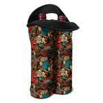 Retro Graffiti Pattern Print Double Neoprene Wine Tote