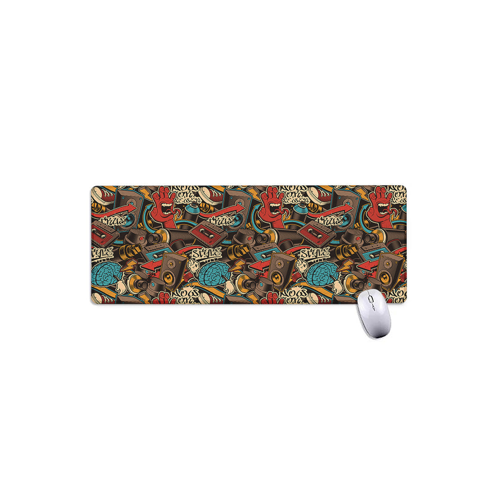Retro Graffiti Pattern Print Extended Mouse Pad
