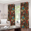 Retro Graffiti Pattern Print Extra Wide Grommet Curtains