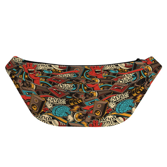 Retro Graffiti Pattern Print Fanny Pack