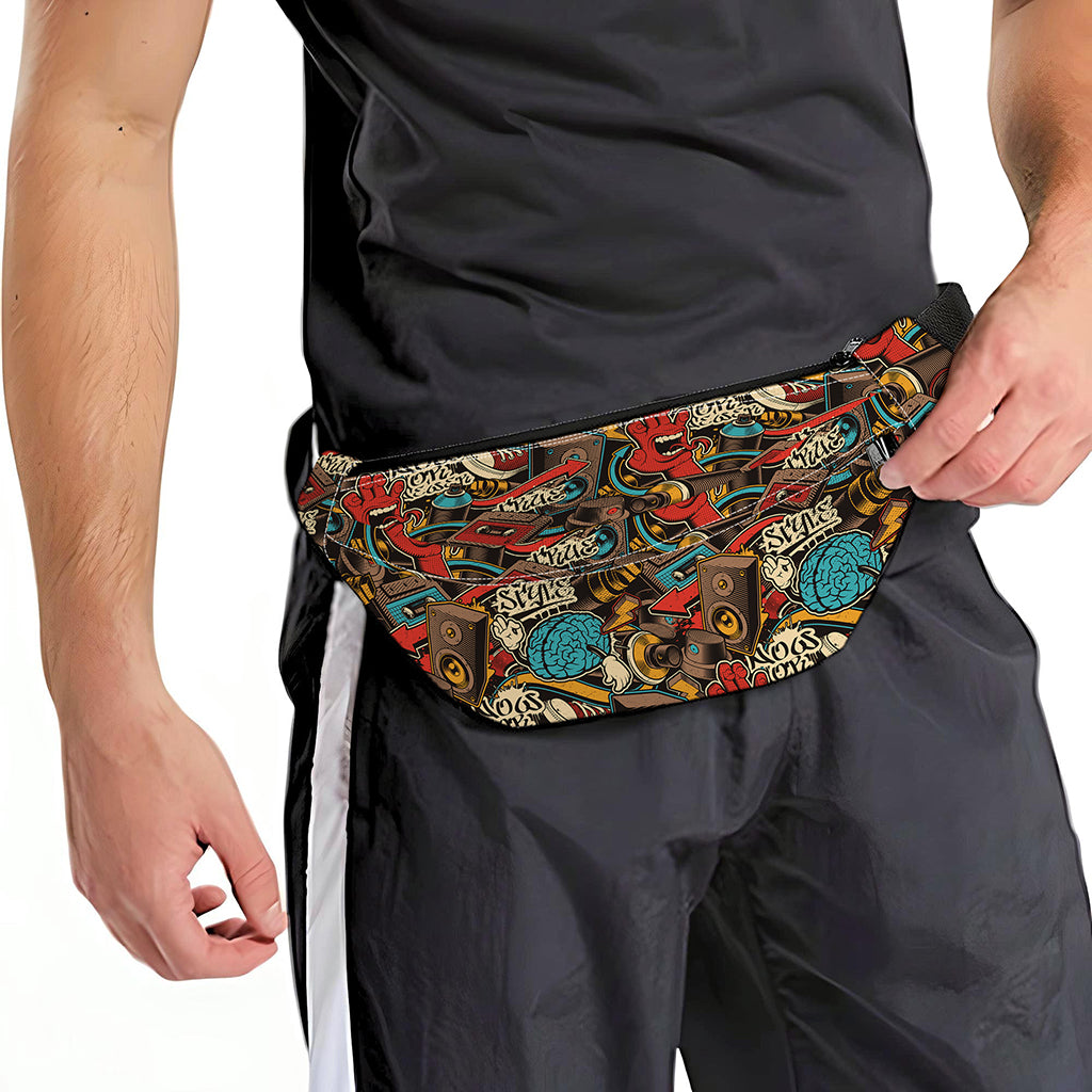 Retro Graffiti Pattern Print Fanny Pack