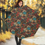 Retro Graffiti Pattern Print Foldable Umbrella