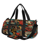 Retro Graffiti Pattern Print Gym Bag
