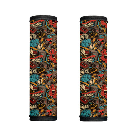 Retro Graffiti Pattern Print Handle Covers