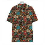 Retro Graffiti Pattern Print Hawaiian Shirt