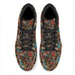 Retro Graffiti Pattern Print High Top Leather Sneakers