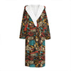 Retro Graffiti Pattern Print Hooded Bathrobe