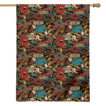 Retro Graffiti Pattern Print House Flag