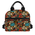 Retro Graffiti Pattern Print Insulated Lunch Bag