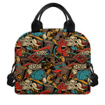 Retro Graffiti Pattern Print Insulated Lunch Bag