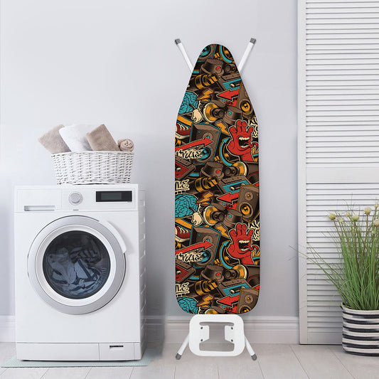 Retro Graffiti Pattern Print Ironing Board Cover