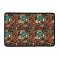 Retro Graffiti Pattern Print Kitchen Mat