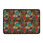 Retro Graffiti Pattern Print Kitchen Mat