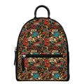 Retro Graffiti Pattern Print Leather Backpack