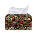 Retro Graffiti Pattern Print Leather Tissue Box Cover