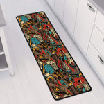 Retro Graffiti Pattern Print Long Kitchen Mat