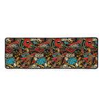 Retro Graffiti Pattern Print Long Kitchen Mat