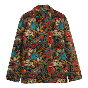 Retro Graffiti Pattern Print Men's Blazer