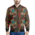 Retro Graffiti Pattern Print Men's Bomber Jacket