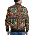 Retro Graffiti Pattern Print Men's Bomber Jacket