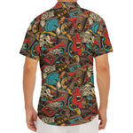 Retro Graffiti Pattern Print Men's Deep V-Neck Shirt