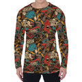 Retro Graffiti Pattern Print Men's Long Sleeve T-Shirt