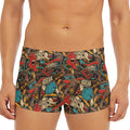 Retro Graffiti Pattern Print Men's Short Boxer Briefs
