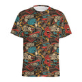 Retro Graffiti Pattern Print Men's Athletic T-Shirt