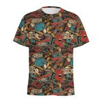 Retro Graffiti Pattern Print Men's Sports T-Shirt