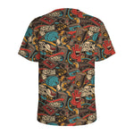 Retro Graffiti Pattern Print Men's Sports T-Shirt