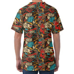 Retro Graffiti Pattern Print Men's Velvet T-Shirt