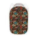 Retro Graffiti Pattern Print Mesh Laundry Hamper