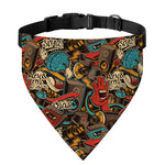 Retro Graffiti Pattern Print Over The Collar Dog Bandana