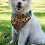 Retro Graffiti Pattern Print Over The Collar Dog Bandana