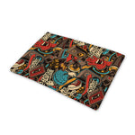 Retro Graffiti Pattern Print Pet Cooling Mat Cover