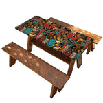 Retro Graffiti Pattern Print Picnic Table Cover