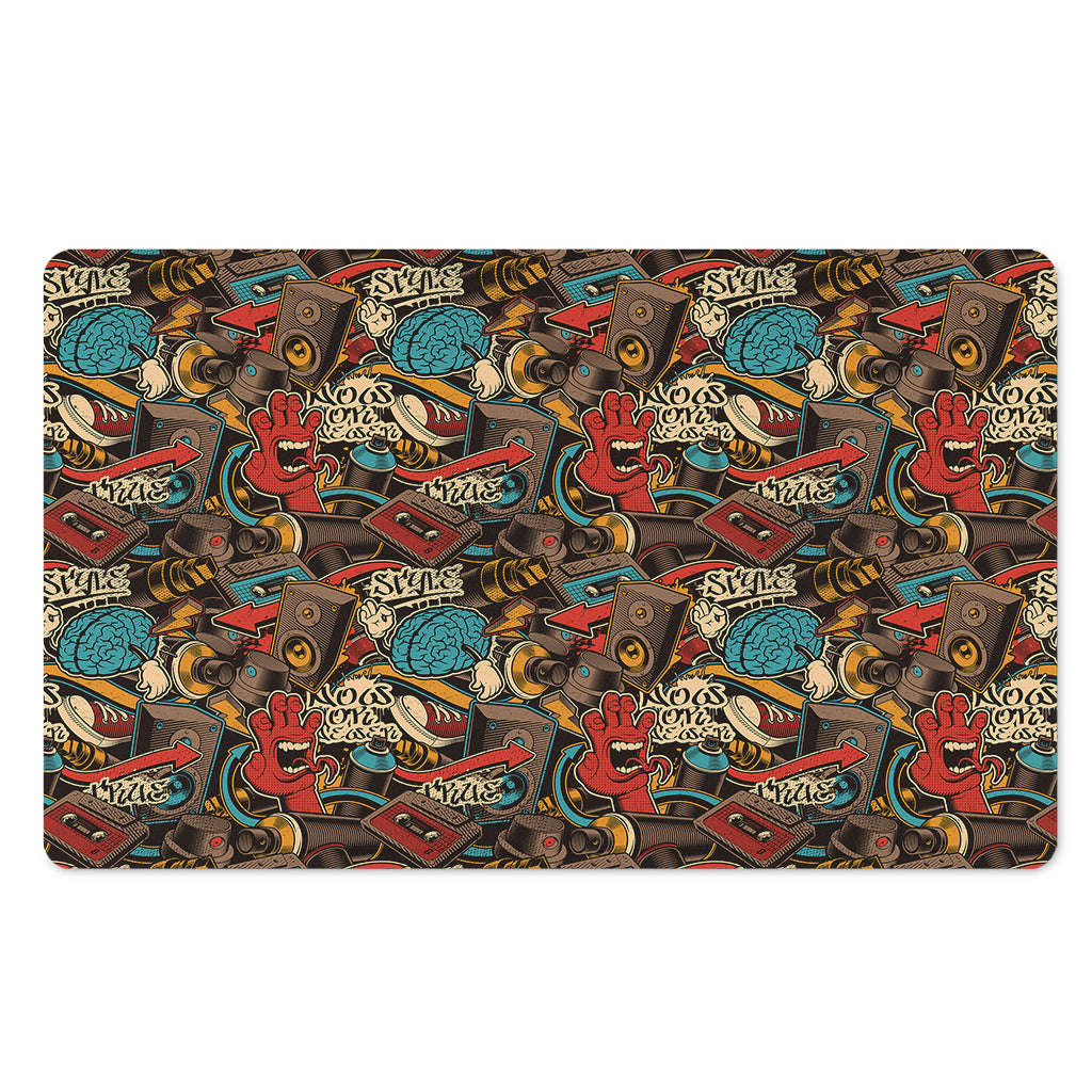 Retro Graffiti Pattern Print Polyester Doormat